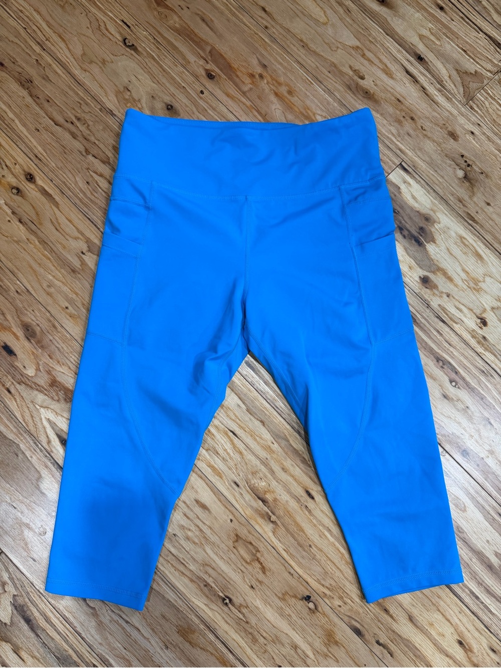 ZYIA Bright Blue Capri Leggings with Side Pockets